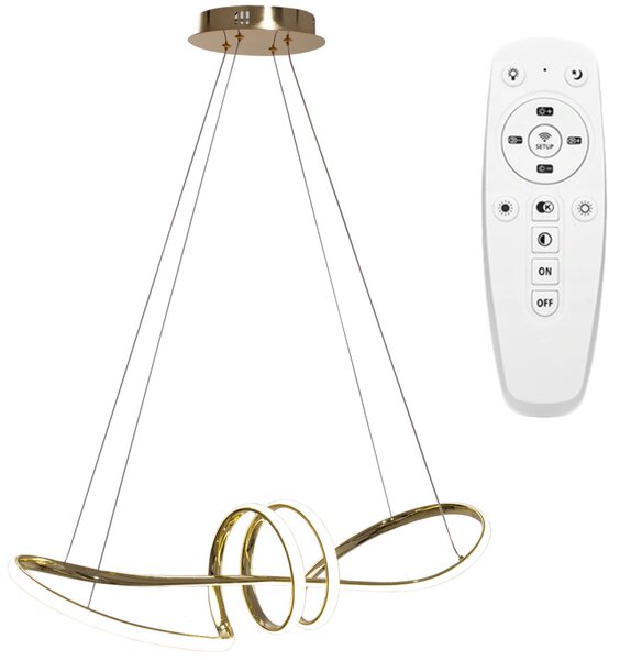 Toolight - LED závesné svietidlo APP824-CP + diaľkové ovládanie, zlatá, OSW-06662