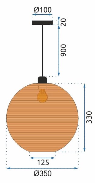 Toolight - Stropné svietidlo z prírodného bambusu Boho E27 60W APP882-1CP, hnedá, OSW-05242