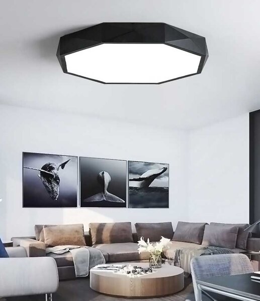 Toolight - Stropné svietidlo Diamond 50cm E27 5x60W APP863-C, čierna, OSW-08959