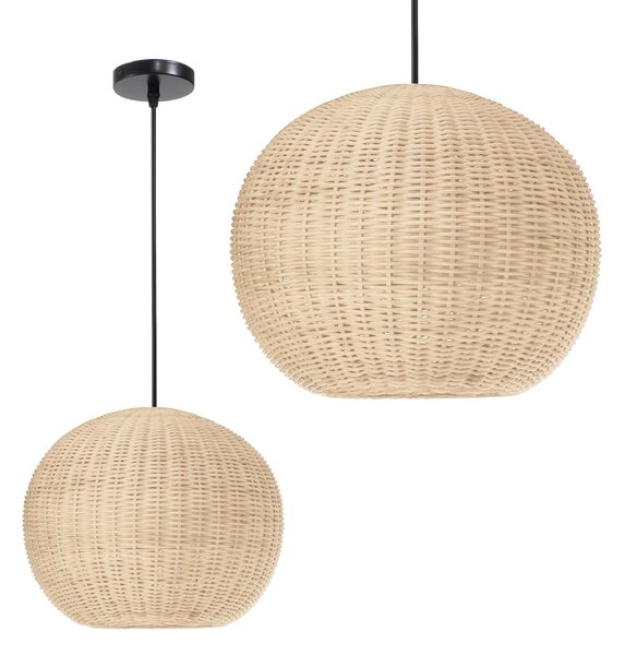 Toolight - Stropné svietidlo z prírodného bambusu Boho E27 60W APP882-1CP, hnedá, OSW-05242