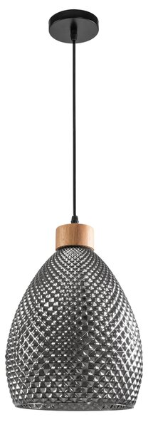 Toolight - Retro sklenená stropná lampa E27 60W APP897-1CP, čierna, OSW-05697