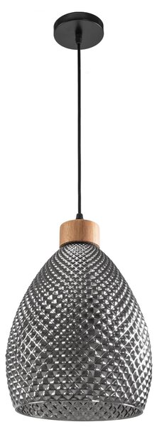 Toolight - Retro sklenená stropná lampa E27 60W APP897-1CP, čierna, OSW-05697