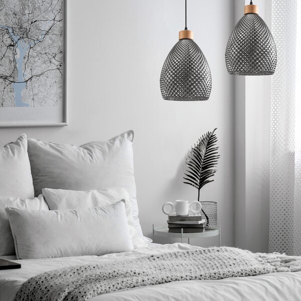 Toolight - Retro sklenená stropná lampa E27 60W APP897-1CP, čierna, OSW-05697