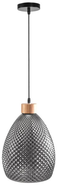 Toolight - Retro sklenená stropná lampa E27 60W APP897-1CP, čierna, OSW-05697