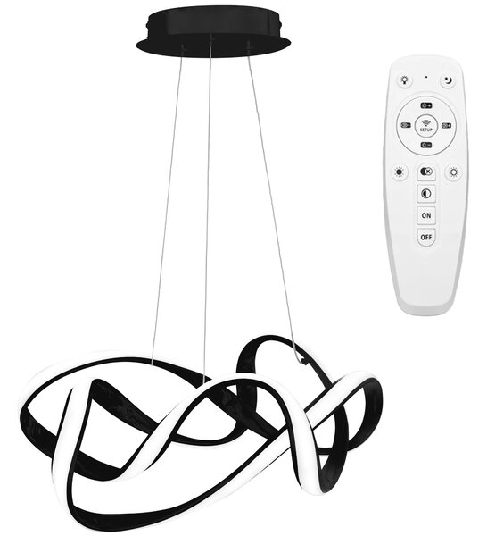 Toolight Toolight, LED moderné stropné svietidlo + diaľkové ovládanie APP820-CP, čierna, OSW-06881