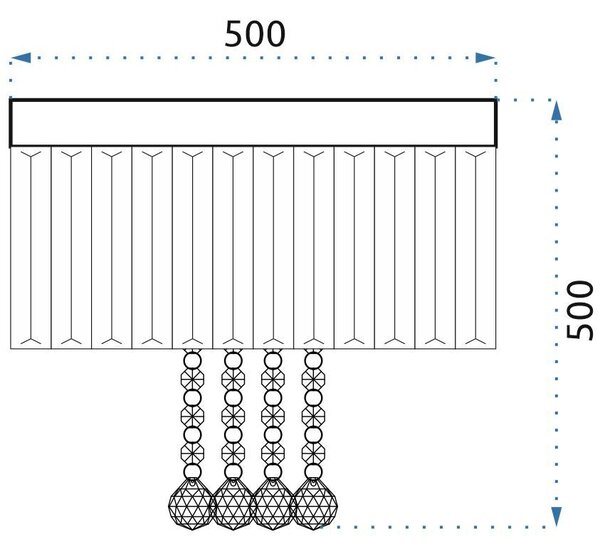 Toolight - Krištáľové stropné svietidlo 9xG9 25W APP781-9C, chrómová, OSW-05099