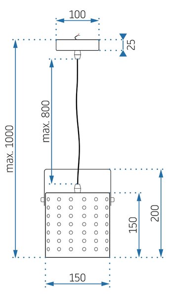 Toolight - Stropné svietidlo 1xE27 60W APP956-1CP, čierna, OSW-03210