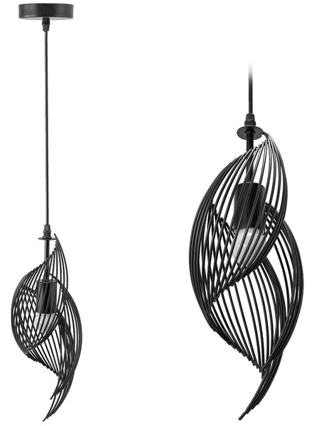 Toolight - Stropné svietidlo 1xE27 60W APP977-1CP, čierna, OSW-06989