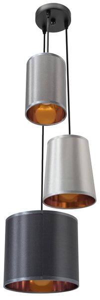Toolight - Industriálne závesné svietidlo 3xE27 60W APP971-3cp, Biela-šedá-čierna, OSW-03212
