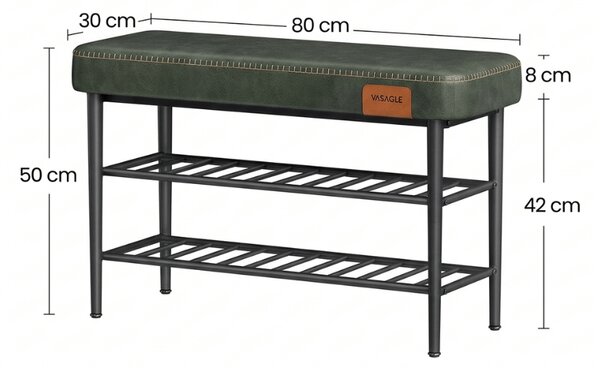 Lavica s botníkom EKHO 80x30 cm, zelená