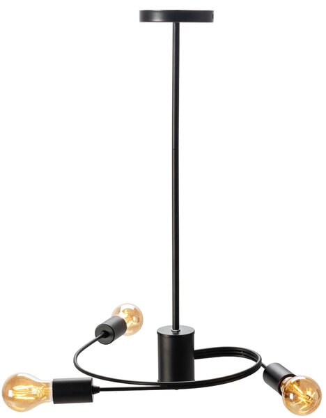 Toolight - Stropná lampa 3xE27 60W APP740-3CP, čierna, OSW-01105