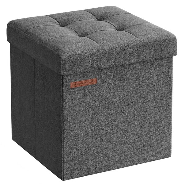 Skladací taburet s úložným priestorom COZY CUBE 30x30 cm, tmavosivý