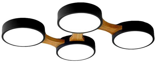 Toolight - LED stropné svietidlo 4-bodové APP527-4C, čierna-hnedá, OSW-08469