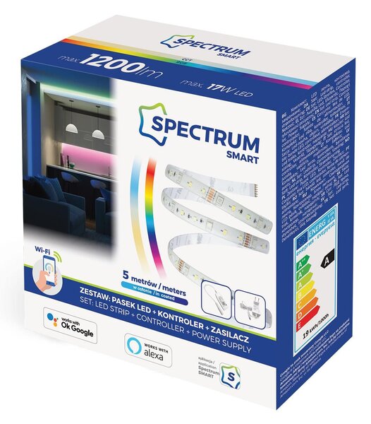 Toolight SMART LED pásik 17W RGB WIFI 5M