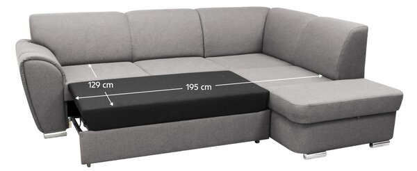 KONDELA Sedacia súprava, sivá, pravá, KENAI ROH