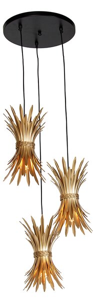 Art Deco závesná lampa zlatá 3-svetlá - Wesley