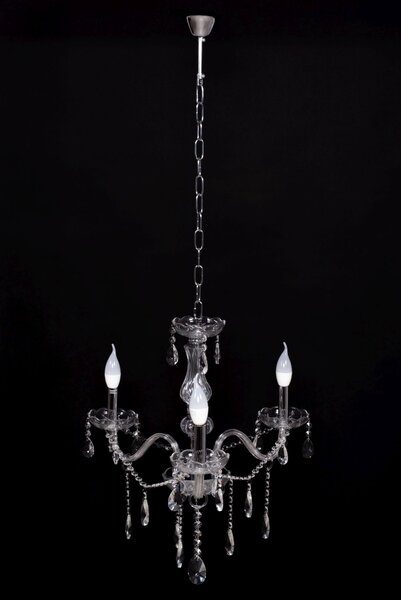 Toolight - Krištáľový závesný luster 3xE14 60W 300752, strieborná, OSW-04601