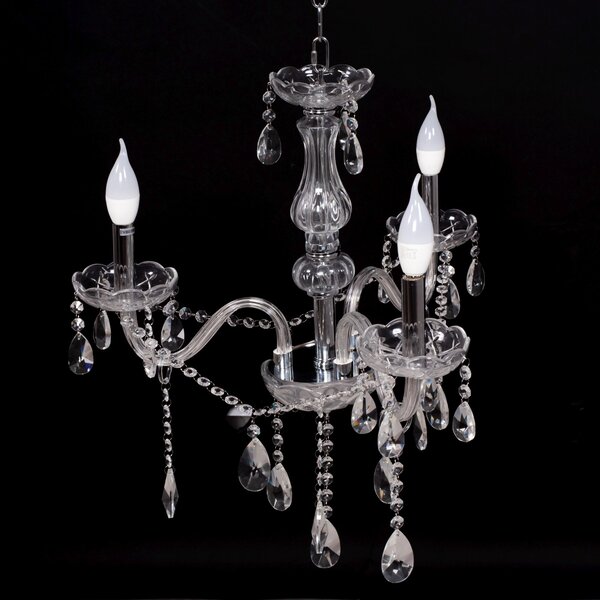 Toolight - Krištáľový závesný luster 3xE14 60W 300752, strieborná, OSW-04601