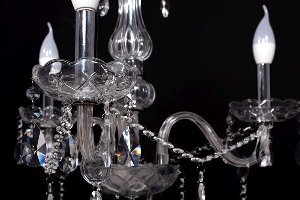 Toolight - Krištáľový závesný luster 3xE14 60W 300752, strieborná, OSW-04601