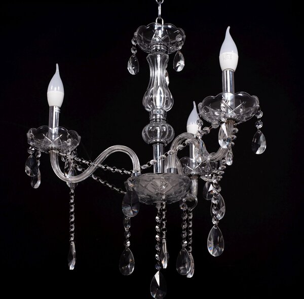 Toolight - Krištáľový závesný luster 3xE14 60W 300752, strieborná, OSW-04601