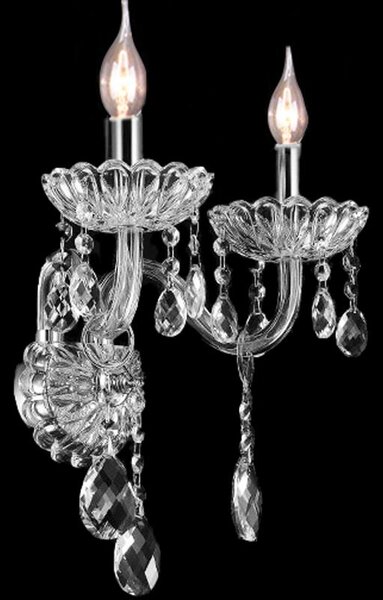 Toolight - Krištáľová nástenná lampa 2xE14 60W 300757, chrómová, OSW-04603