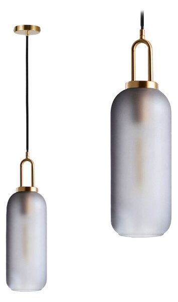Toolight - Sklenené závesné svietidlo 1xE27 60W APP442-CP, zlatá, OSW-05934