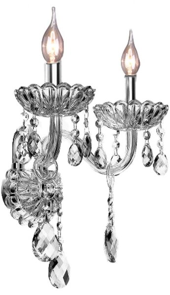 Toolight - Krištáľová nástenná lampa 2xE14 60W 300757, chrómová, OSW-04603