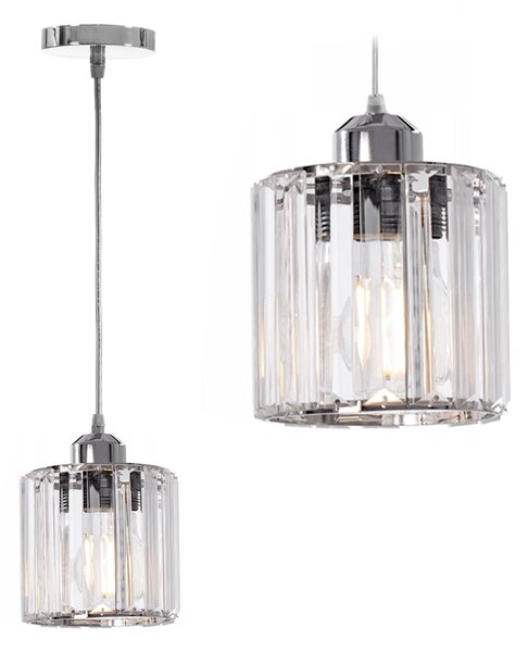 Toolight - Stropné krištáľové svietidlo 1xE27 60W APP508-1CP, chrómová, OSW-08549