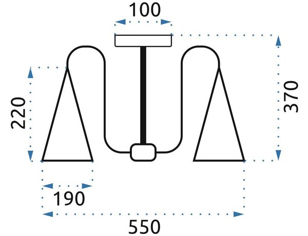 Toolight - Škandidávska závesná lampa 5-ramenná 5xE27 60W APP442-CP, čierna-hnedá, OSW-03696