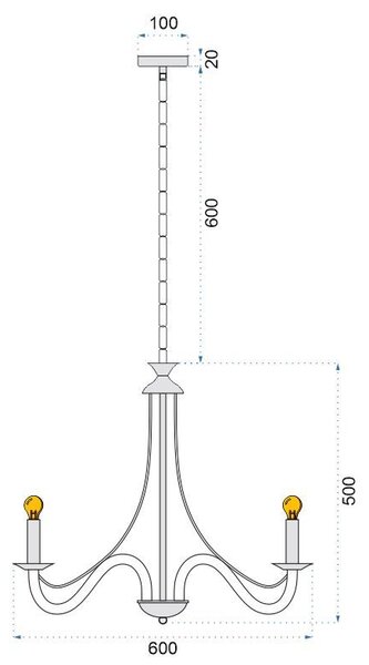 Toolight - Závesné svietidlo 8xE14 60W APP210-3CPR, čierna, OSW-08147