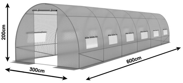 Záhradný fóliovník - 3x6x2 m (zelený)