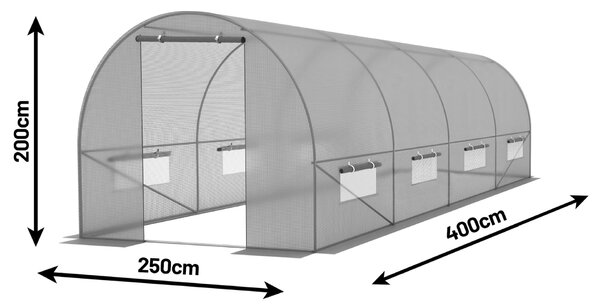 Záhradný fóliovník - 2,5x4x2 m (zelený)