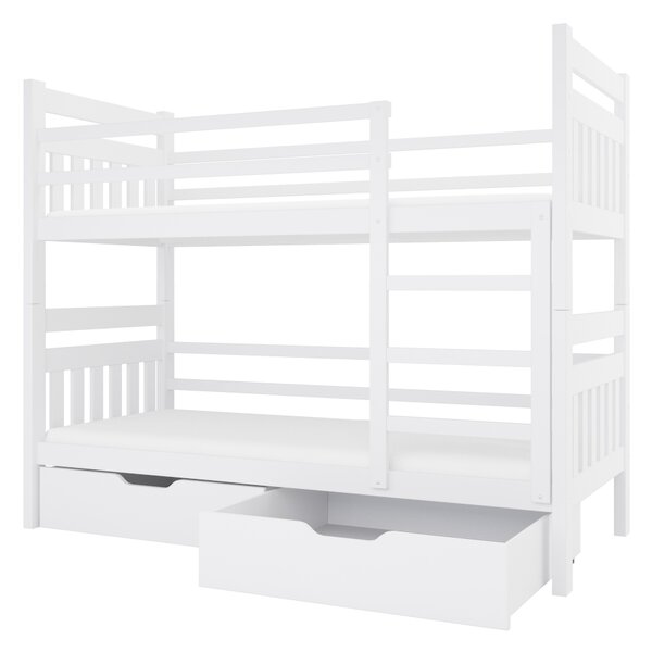 MEBLINE Poschodová posteľ 80x190 BRUNO biela