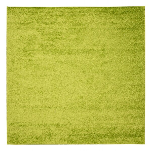 Kusový koberec Shaggy Parba zelený štvorec 120x120cm