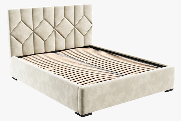 Čalúnená posteľ 160x200 cm Veggie (béžová). Vlastná spoľahlivá doprava až k Vám domov. 1036144