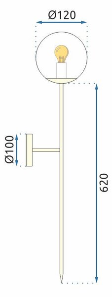 Toolight - Moderné nástenné svietidlo 75cm APP579-1W, čierna, OSW-08758