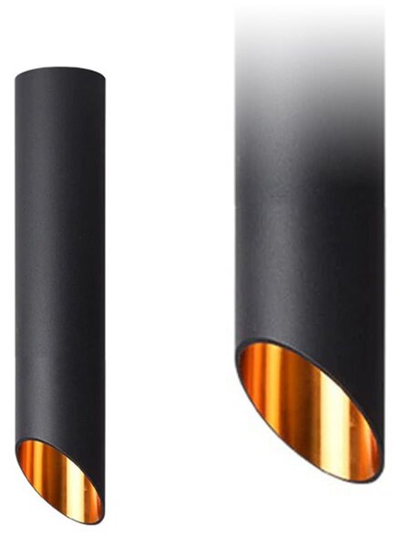 Toolight - Dizajnová závesná lampa DIAMENT APP572-1C, čierna-zlatá, OSW-03691