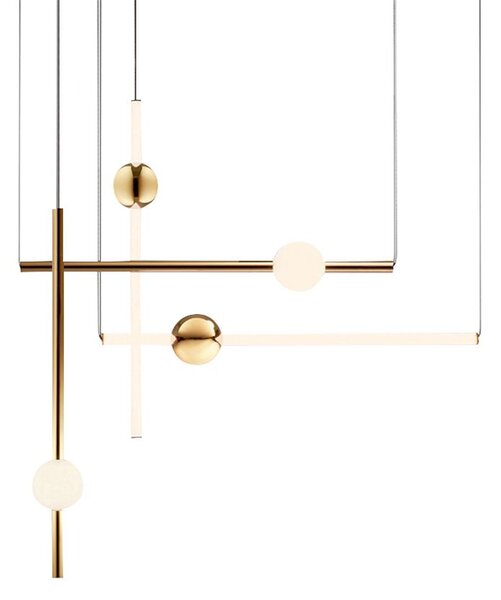 Toolight - LED stropné svietidlo 60cm 12W APP478-CP, zlatá-biela, OSW-00610