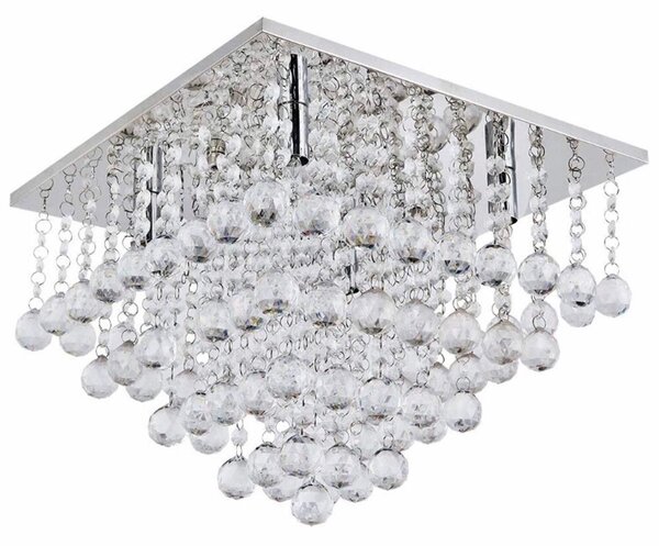 Toolight - Krištáľová stropná lampa 8xE14 60W 392203, chrómová, OSW-04015