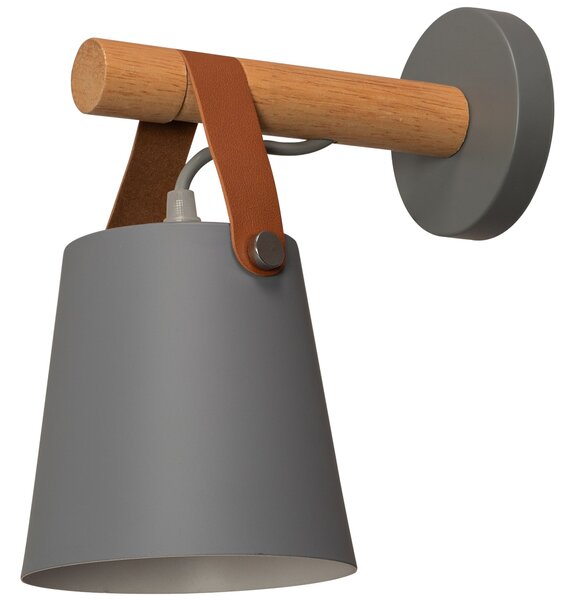 Toolight - Kovová nástenná lampa na pásku APP468-1W, šedá, OSW-00903