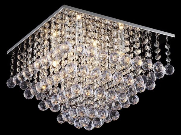 Toolight - Krištáľová stropná lampa 8xE14 60W 392203, chrómová, OSW-04015
