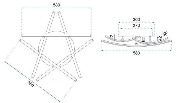 Toolight - Moderné stropné LED svietidlo APP399-C, chróm, OSW-06915