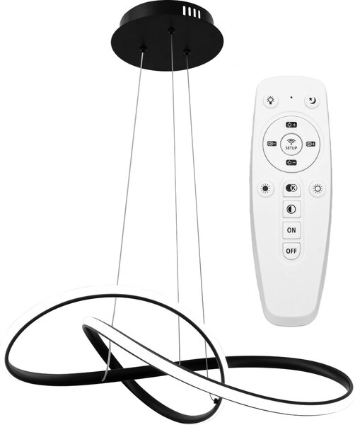 Toolight - LED závesné svietidlo APP395-CP + diaľkové ovládanie, čierna, OSW-06911