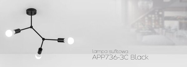 Toolight - Stropné svietidlo 3x27 APP736-3C, čierna, OSW-08793