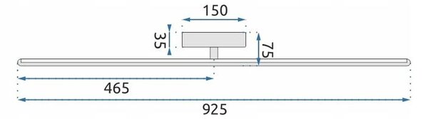 Toolight - LED nástenná kúpeľnová lampa nad zrkadlo 92cm 12W 640lm APP583-1W, čierna, OSW-09754