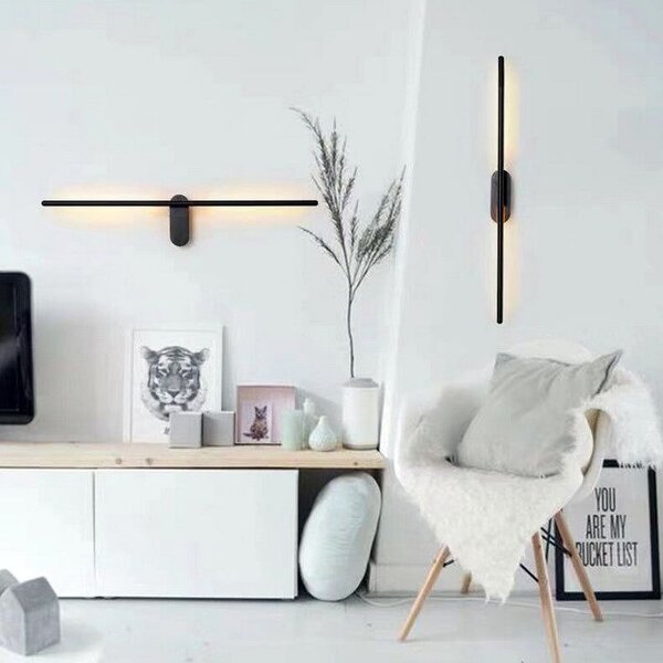 Toolight - LED nástenná kúpeľnová lampa nad zrkadlo 92cm 12W 640lm APP583-1W, čierna, OSW-09754