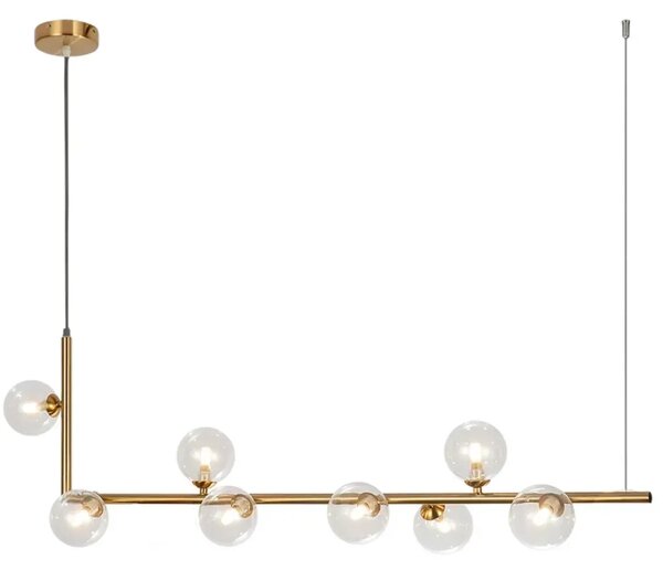 Toolight - Závesná kovová lampa 8xG9, zlatá, OSW-03402