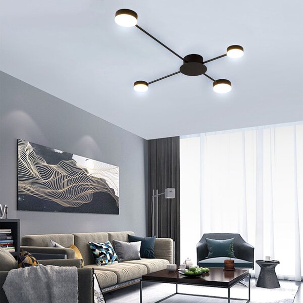 Toolight Toolight, LED stropné svietidlo 4-ramenné APP519-4C, čierna, OSW-08460
