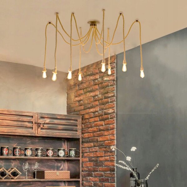 Toolight - Závesná lampa 6xE27 APP680-6CP, zlaté lano, OSW-07864