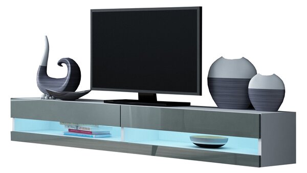 MEBLINE TV stolík VIGO NEW GREY A VG9 biela / šedý lesk